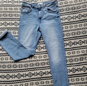 ZARA High-waisted Slim Full Length EUR 42, USA 10 Light Blue Wash Jeans